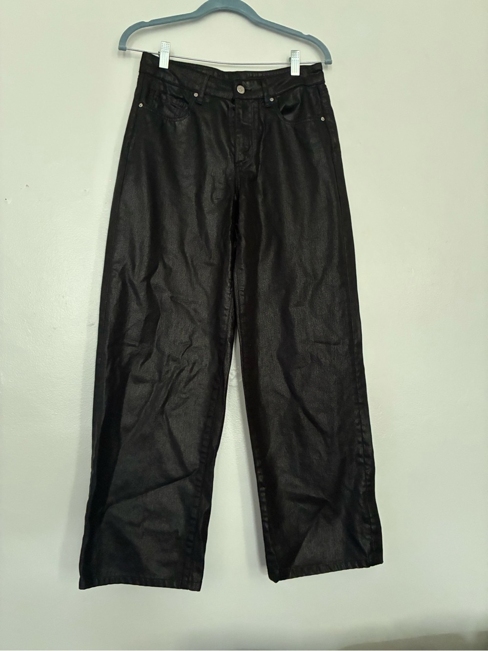 Armani Exchange Men's Black Relaxed Wide-Leg Jeans